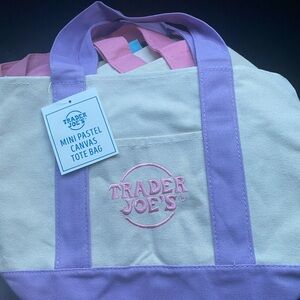 Trader Joe's Mini Pastel Canvas Tote Bag